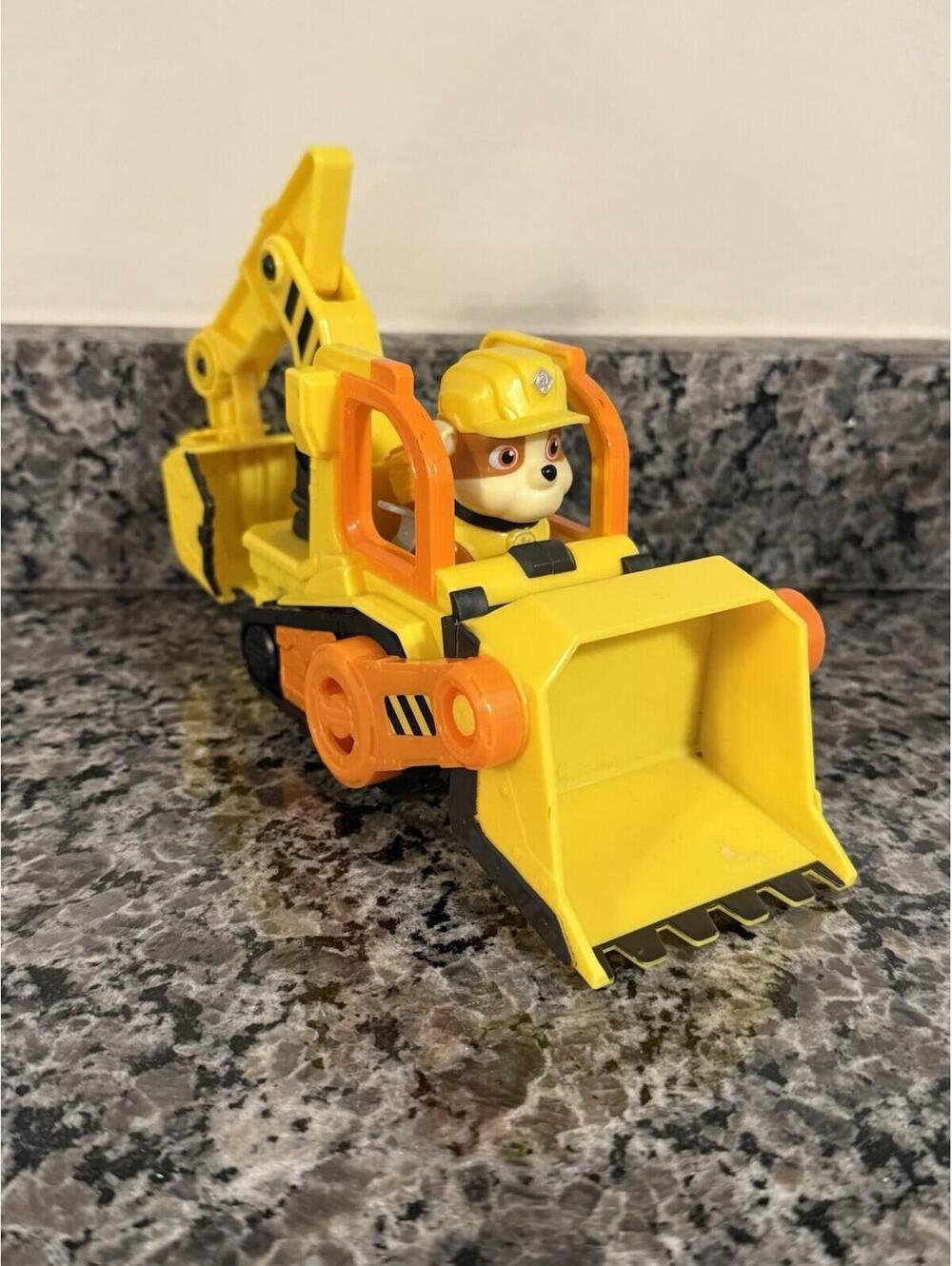 Paw Patrol Rubble & Crew Construction Bulldozer Vehicle Toy w/ Rubble Figure